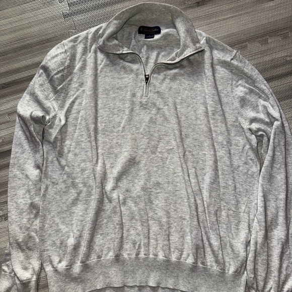 Brooks Brothers Light Gray Zip-Up Sweater - Picture 1 of 2